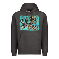 Smoke turquoise cowhide leopard background Premium Hoodie - AdoDesignShop