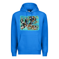 True Royal turquoise cowhide leopard background Premium Hoodie - AdoDesignShop