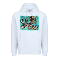 White turquoise cowhide leopard background Premium Hoodie - AdoDesignShop