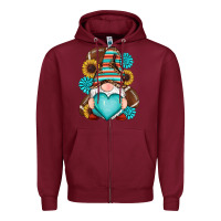 Burgundy western football gnomes Zipper Hoodie - RanaPortraitStore