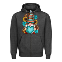 Charcoal Heather western football gnomes Zipper Hoodie - RanaPortraitStore