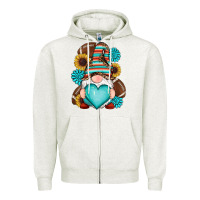 Oatmeal Heather western football gnomes Zipper Hoodie - RanaPortraitStore