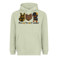 Matcha peace love dachshund Heavyweight Hoodie - RanaPortraitStore