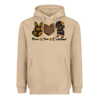 Mushroom peace love dachshund Heavyweight Hoodie - RanaPortraitStore
