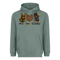 Sage peace love dachshund Heavyweight Hoodie - RanaPortraitStore