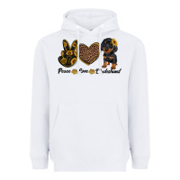 White peace love dachshund Heavyweight Hoodie - RanaPortraitStore