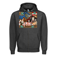 Charcoal Heather American farm animals Zipper Hoodie - RanaPortraitStore