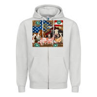 Dove Grey American farm animals Zipper Hoodie - RanaPortraitStore