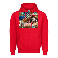 Red American farm animals Zipper Hoodie - RanaPortraitStore