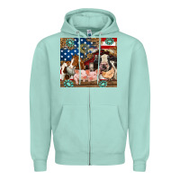 Seafoam American farm animals Zipper Hoodie - RanaPortraitStore