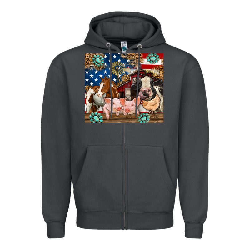 American Farm Animals Zipper Hoodie by RanaPortraitStore | Teevron