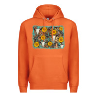 Carrot cow skull sunflower background Premium Hoodie - AdoDesignShop
