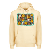Pina Colada cow skull sunflower background Premium Hoodie - AdoDesignShop