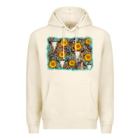 Tofu cow skull sunflower background Premium Hoodie - AdoDesignShop