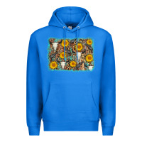 True Royal cow skull sunflower background Premium Hoodie - AdoDesignShop