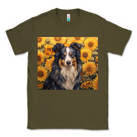 Army Green australian shepherd Classic Tee - Unal Design