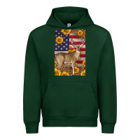 Forest Green Western American Deer Urban Hoodie - LillyAllenDesigns