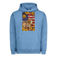 Pigment Pebble Blue Western American Deer Urban Hoodie - LillyAllenDesigns