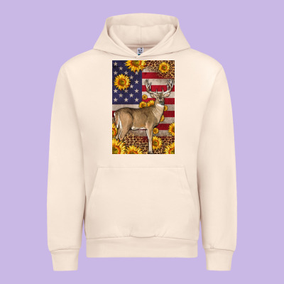 Western American Deer Urban Hoodie Designed By Lillyallendesigns