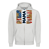 Dove Grey American mama Zipper Hoodie - RanaPortraitStore