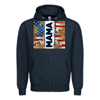 Navy American mama Zipper Hoodie - RanaPortraitStore