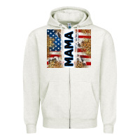 Oatmeal Heather American mama Zipper Hoodie - RanaPortraitStore