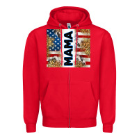 Red American mama Zipper Hoodie - RanaPortraitStore