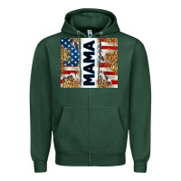 Sports Green American mama Zipper Hoodie - RanaPortraitStore