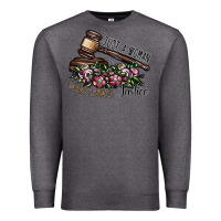 Charcoal Heather just a woman who loves justice Premium Sweatshirt - SublimationCraftShop