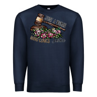 Navy just a woman who loves justice Premium Sweatshirt - SublimationCraftShop