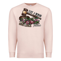 Pale Pink just a woman who loves justice Premium Sweatshirt - SublimationCraftShop