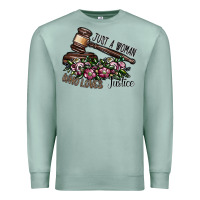 Seafoam just a woman who loves justice Premium Sweatshirt - SublimationCraftShop