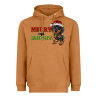 Meerkat merry and bright dachshund Heavyweight Hoodie - RanaPortraitStore