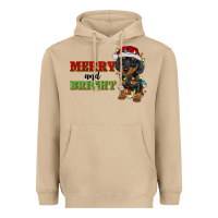 Mushroom merry and bright dachshund Heavyweight Hoodie - RanaPortraitStore