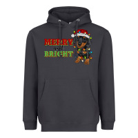 Smoke merry and bright dachshund Heavyweight Hoodie - RanaPortraitStore