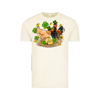 St Patricks Day Farm Chicken Rooster Chick  Shamrock Gold Vintage Tee | Teevron
