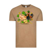 Vintage Coffee st patricks day farm chicken rooster chick  shamrock gold Vintage Tee - Artiststas