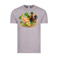 Vintage Zinc st patricks day farm chicken rooster chick  shamrock gold Vintage Tee - Artiststas