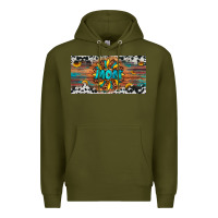 Army Green leopard sunflower mom license plate Premium Hoodie - Artiststas