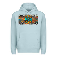 Blue Mist leopard sunflower mom license plate Premium Hoodie - Artiststas
