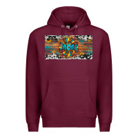 Burgundy leopard sunflower mom license plate Premium Hoodie - Artiststas