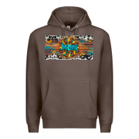 Coffee leopard sunflower mom license plate Premium Hoodie - Artiststas
