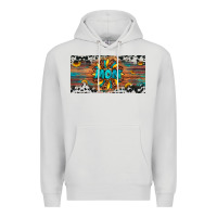 Dove Grey leopard sunflower mom license plate Premium Hoodie - Artiststas