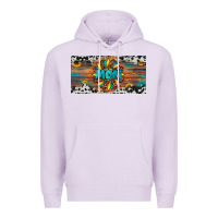 Lilac leopard sunflower mom license plate Premium Hoodie - Artiststas