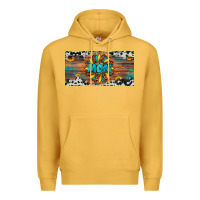 Mustard leopard sunflower mom license plate Premium Hoodie - Artiststas
