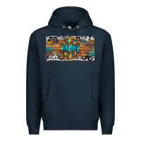 Navy leopard sunflower mom license plate Premium Hoodie - Artiststas