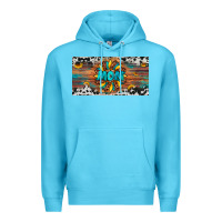 Ocean Blue leopard sunflower mom license plate Premium Hoodie - Artiststas