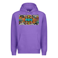 Purple leopard sunflower mom license plate Premium Hoodie - Artiststas
