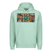 Seafoam leopard sunflower mom license plate Premium Hoodie - Artiststas