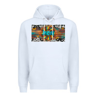 White leopard sunflower mom license plate Premium Hoodie - Artiststas